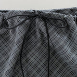 Moel Drawstring Summer Check Maxi Skirt 1 Color