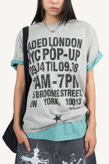 Pop-up vintage print T-shirt