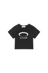 G.E CLUB CROPPED T-SHIRT [BLACK / WHITE]