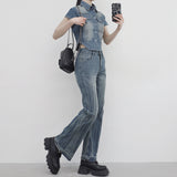 Pias denim cropped shirt
