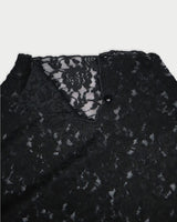 Rose half neck top_black