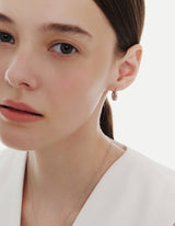 26SS★ Champagne First Moon Silver One-Touch Earrings M