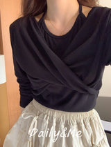 Halter Twisted T-shirt(3color)