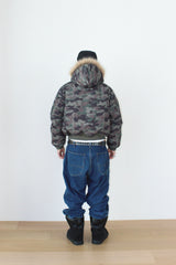 Cropped Fur Hood MA-1 Jacket (Camo)