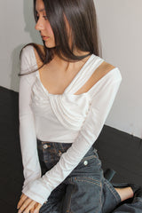 [3rd RE-STOCK] LONG SLEEVE TWIST TOP / IVORY
