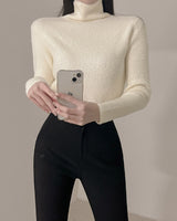 Hairy turtleneck knit