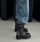 Buckle Tongue Angle Boots