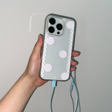 [MADE]  ポルカ レース スマホケース ピンク (clear jelly hard)