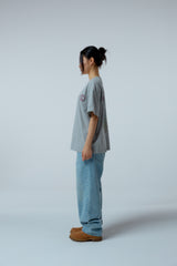 ストリートリーグ グラデーションアートワーク ロゴ オーバークロップフィット Tシャツ (メランジ)