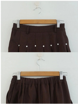 STUD PLEATS MIDI SKIRT (BROWN, BLACK 2COLORS!)