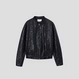LMNブリットクラックレザージャケット(Black)
