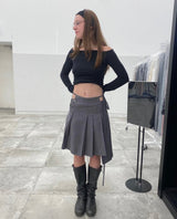 ALLURING PLEATS SKIRT (GRAY)