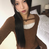 ブルク レースストラップ アンゴラ 長袖Tシャツ