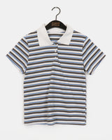  Nama Stripe Polo Collar Short Sleeve T-shirt
