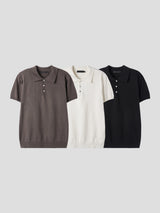 Slim collar half-knit 3color