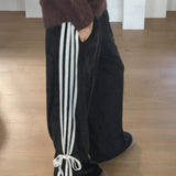 Hoal Track Ribbon Velvet Sweat Pants