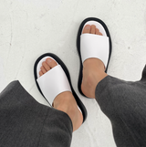 Black & White Platform Slippers