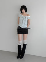 Studded Cotton Low Skirt Pants