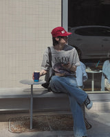 パームプリントクロップショートスリーブTシャツ