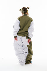 DOUBLE SHIRRING SUPER WIDE PANTS KHAKI / GRAY