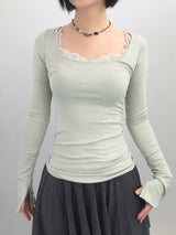 Soft-Fit Lace Edge Top