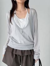 june deep v-neck knit (3color)