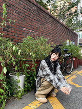 Shooting oversized-fit checkered shirt