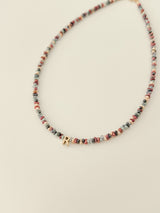 Plum Beads Initials Necklace
