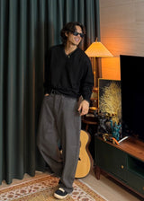 Curved Cotton Pants 5COLOR