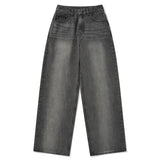 KIRSH PLAIN SAND WASHING WIDE FIT DENIM PANTS [GRAY]