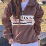 オハイオ カラーリング ハーフジップアップ フリース スウェット Tシャツ