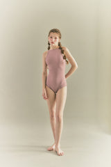 BACK RIBBON LEOTARD SWIMSUIT_Mauve Pink