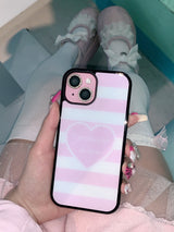 (Copy of) Whipping Stripe phone case - pink (black glass) - standard(non-magsafe)