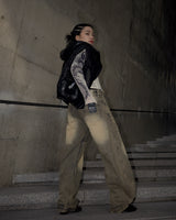 セミカーペンターウォッシュアジャスタブルレッグバルーンラインアップジーンズ