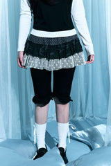 Star dot layered cancan skirt