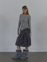 STAR BUTTON TOP / MELANGE GRAY