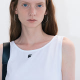 Strap cropped tank white