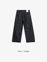 インディゴエンボスデニムパンツ
