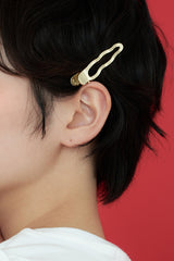 [2SET] metal wave hair pin - gold