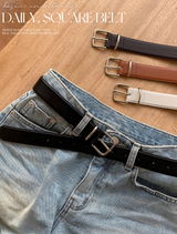 Daily Square Leather Belt (4color)