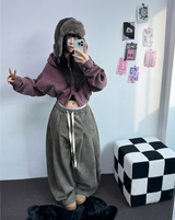 ピグメントハーディークロップドフーディージップアップ ❤🩶🤎 3COLOR
