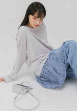 SOFT STRIPED T-SHIRT (LIGHT VIOLET)