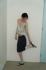 Tie satin blouse_mint