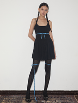 rirri SS 100%コットン ジャカードキャミソールドレス  Black (Excluding Blue Sash)