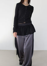 PEARL MESH SHIRRING TOP