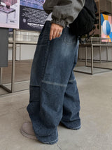 Gracie Double Pintuck Balloon Denim Pants