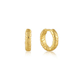 Smooth Twist Huggie Hoop One-Touch Mini Ring 925 Silver Earring E038-02G