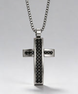 NN-101 Black Line Cross Necklace