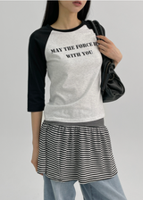 [MADE] Conzi Contrast Raglan 3/4 Sleeve Tee