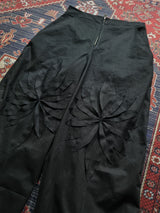  Wildflower Appliqué Pants _ Black&Purple